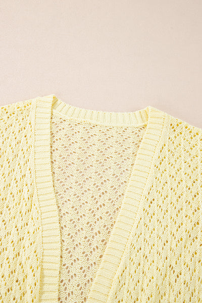 Lemon Drop Openwork Cardigan