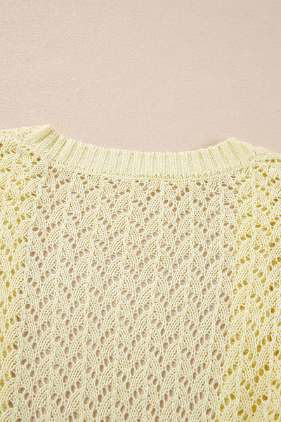 Lemon Drop Openwork Cardigan