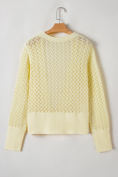 Lemon Drop Openwork Cardigan