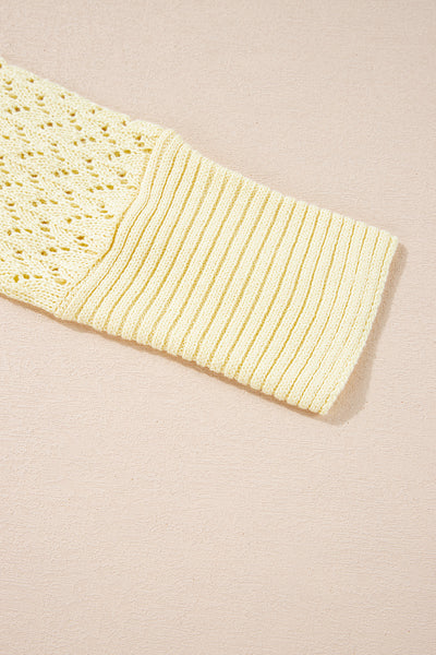 Lemon Drop Openwork Cardigan