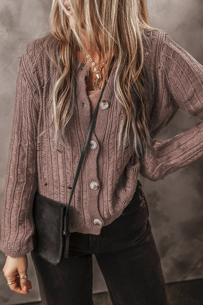 Mocha Drift Knit Cardigan