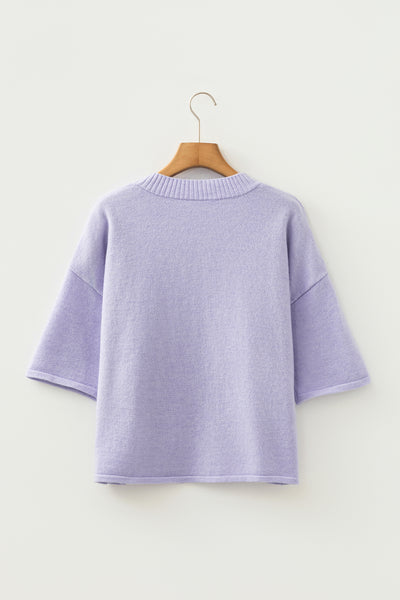 Lilac Cloud Button Cardigan