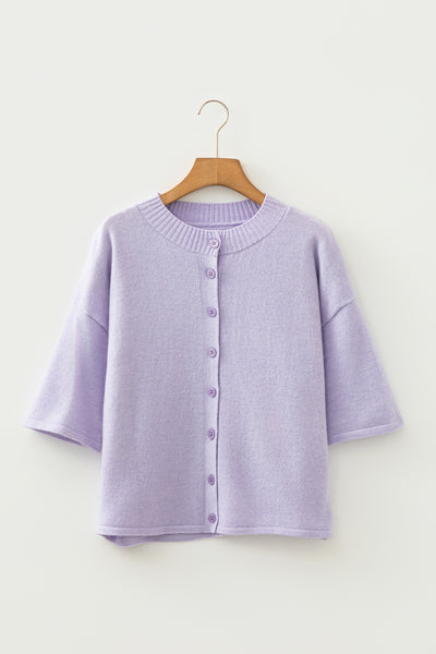 Lilac Cloud Button Cardigan