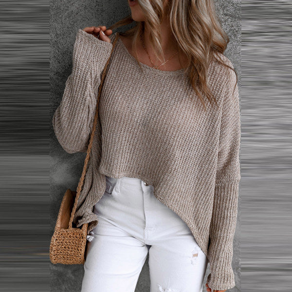 Cozy Drift Asymmetrical Knit Top