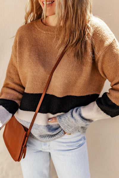 Cozy Contrast Stripes Sweater