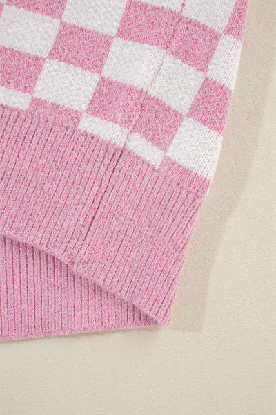 Sweet Checkmate Polo Sweater