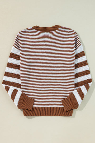 Caramel Horizon Striped Sweater