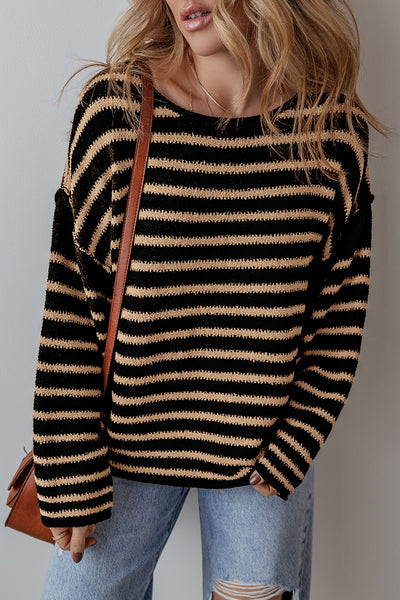 Timeless Striped Knit Pullover Sweater