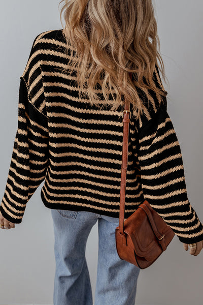 Timeless Striped Knit Pullover Sweater