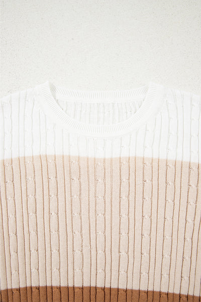 Autumn Horizon Cable Knit Sweater