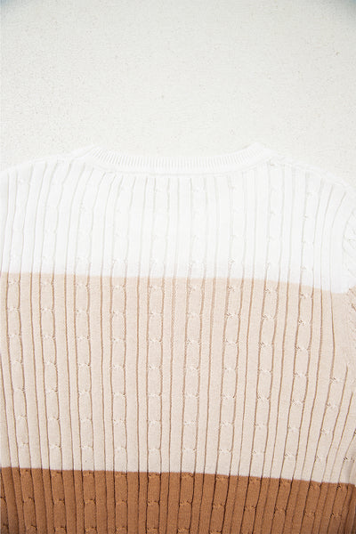 Autumn Horizon Cable Knit Sweater
