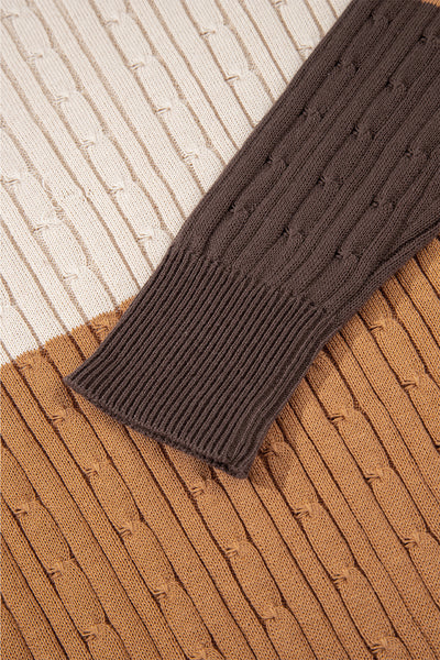 Autumn Horizon Cable Knit Sweater