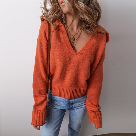 Rustic Charm V-Neck Sweater
