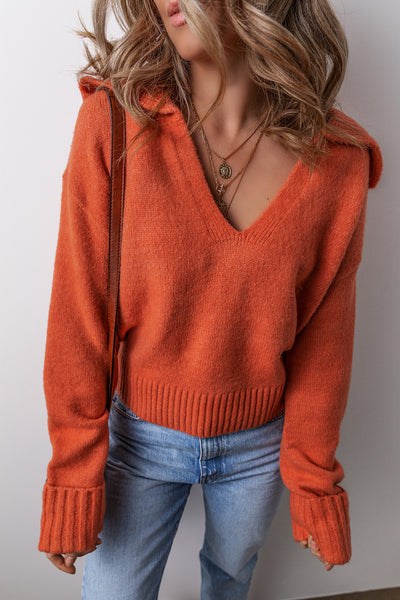Rustic Charm V-Neck Sweater