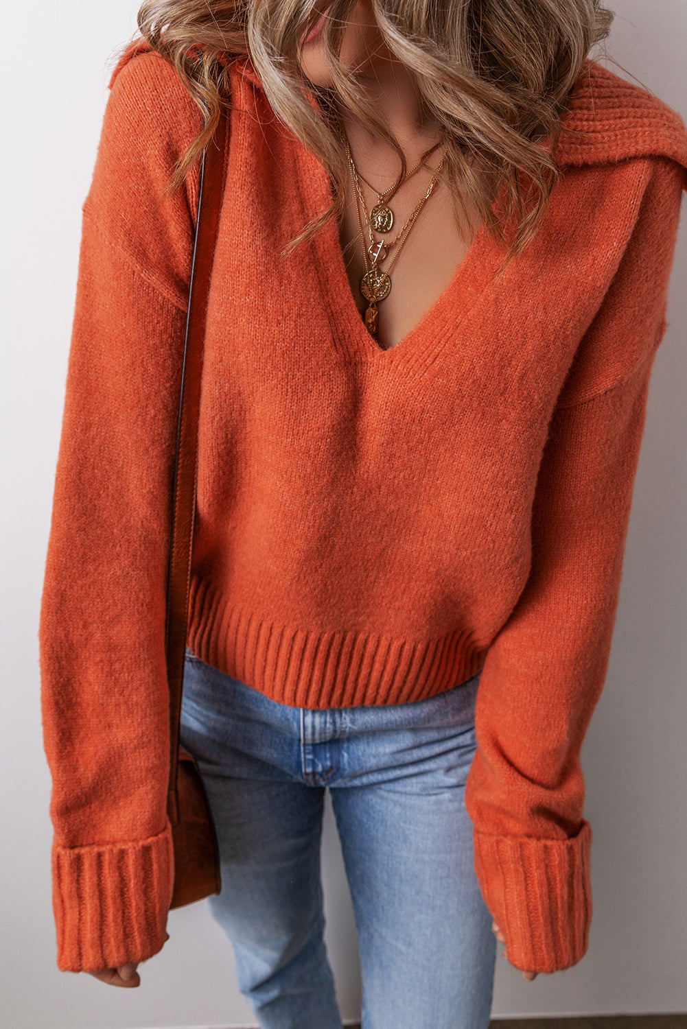 Rustic Charm V-Neck Sweater