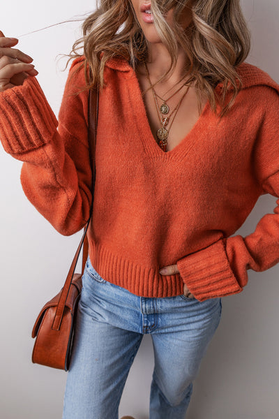 Rustic Charm V-Neck Sweater