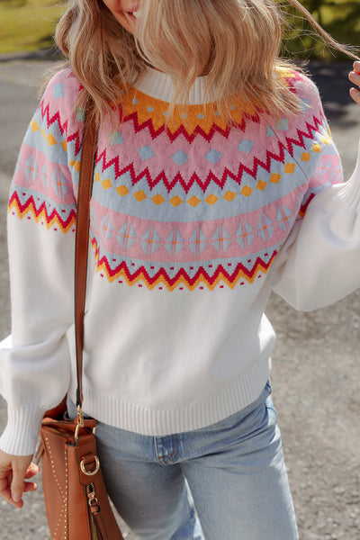 Frosted Horizon Fair Isle Sweater