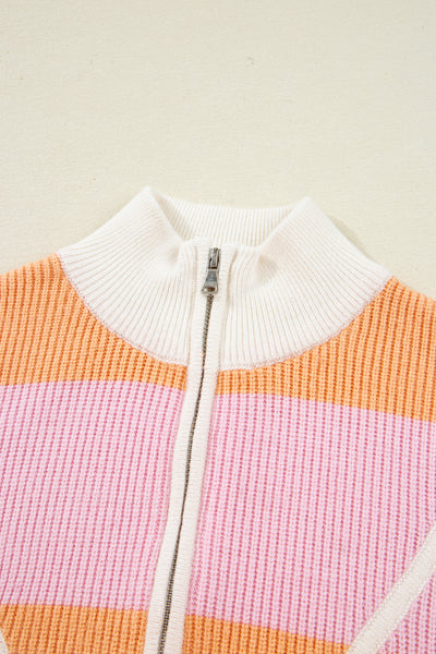 Citrus Glow Quarter-Zip Sweater