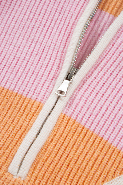 Citrus Glow Quarter-Zip Sweater