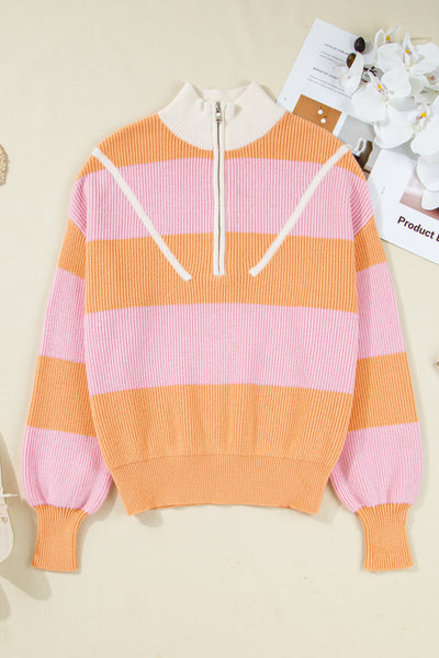 Citrus Glow Quarter-Zip Sweater