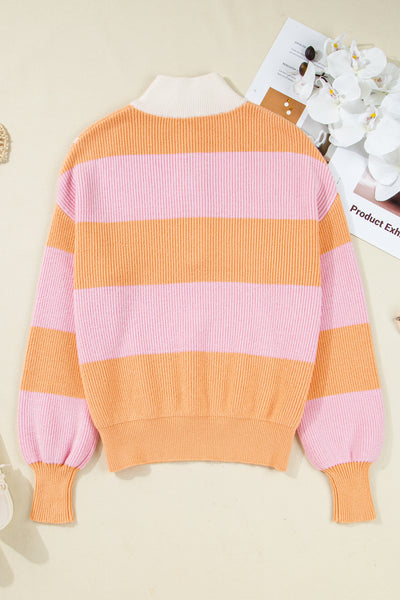 Citrus Glow Quarter-Zip Sweater