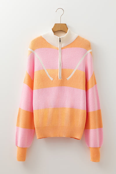 Citrus Glow Quarter-Zip Sweater