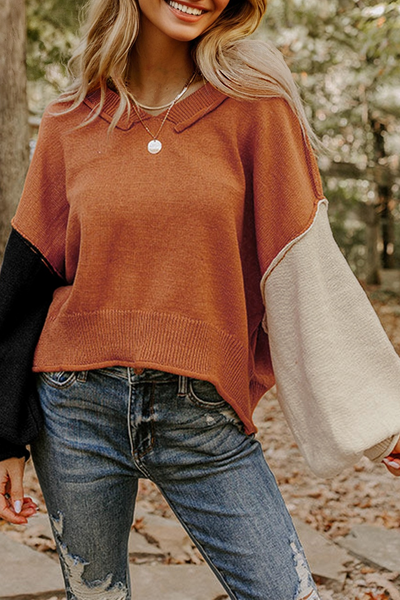 Autumn Ember Colorblock Sweater