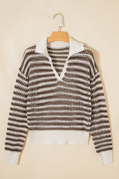 Cocoa Whirl Crochet Sweater