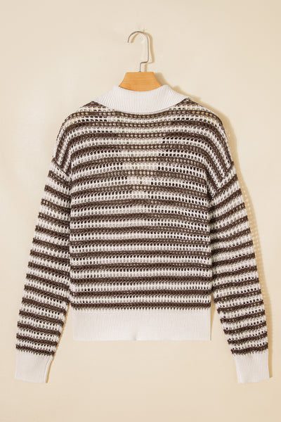 Cocoa Whirl Crochet Sweater