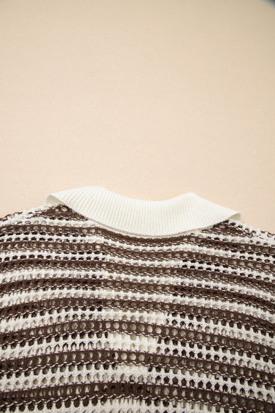 Cocoa Whirl Crochet Sweater