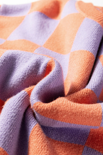 Sunset Pop Checker Sweater