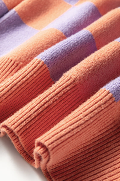 Sunset Pop Checker Sweater