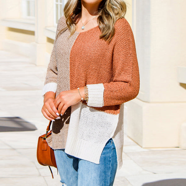 Harvest Patch Colorblock Knit Sweater