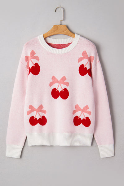 Bow & Berry Cherry Knit Sweater