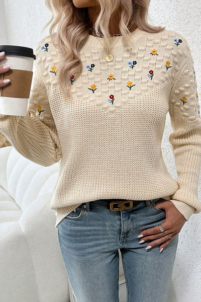 Blooming Whispers Knit Sweater