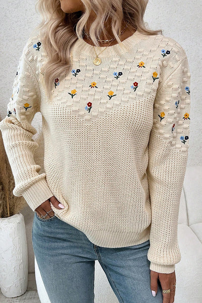 Blooming Whispers Knit Sweater