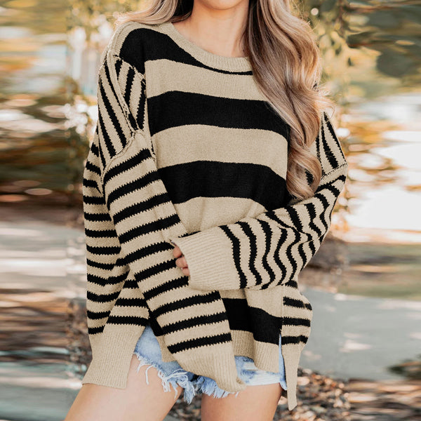 City Stripe Cozy Knit Black