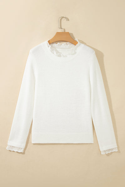 Soft Whispers Lace Trim Sweater