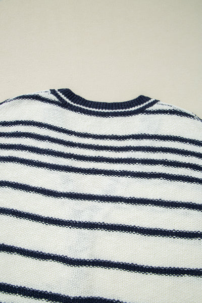Navy Horizon Striped Vest