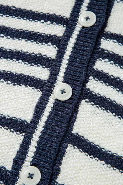 Navy Horizon Striped Vest