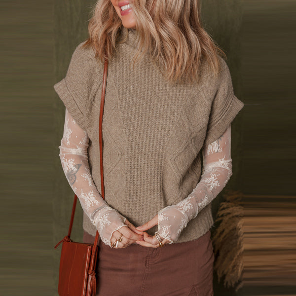 Whispering Meadow Cable Knit Vest
