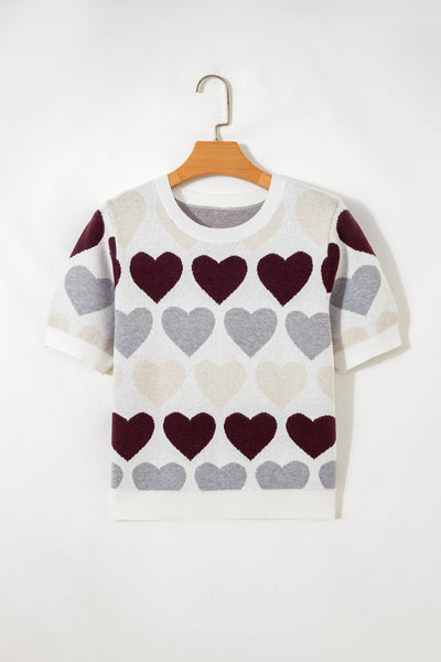 Mocha Ombre Heart Knit Top