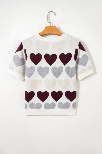 Mocha Ombre Heart Knit Top
