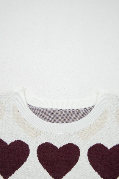 Mocha Ombre Heart Knit Top