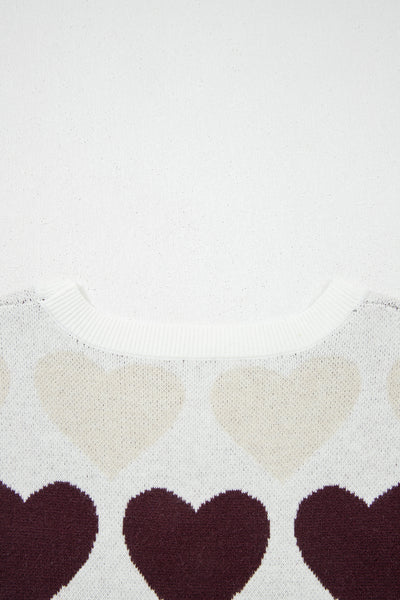 Mocha Ombre Heart Knit Top