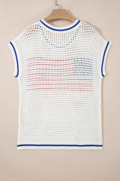 Patriotic Open-Knit Flag Sweater