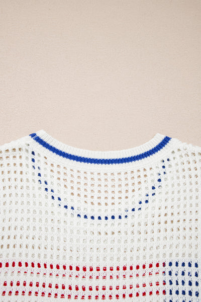 Patriotic Open-Knit Flag Sweater