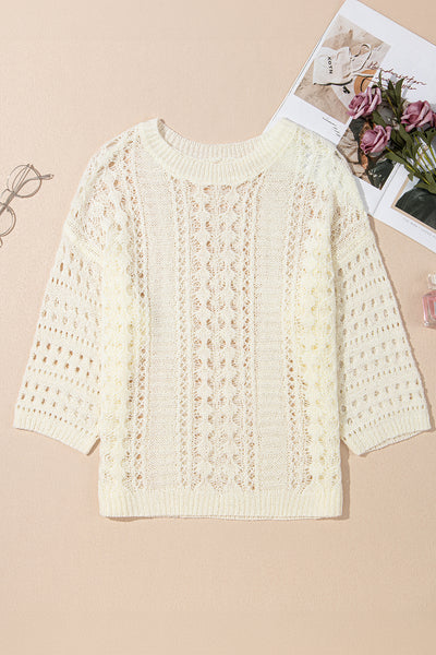 Dreamy Lattice Open-Knit Sweater