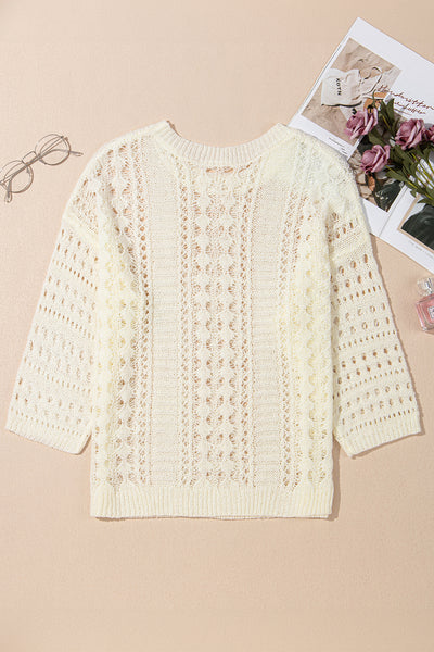 Dreamy Lattice Open-Knit Sweater