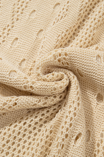 Sunlit Lattice Crochet Cover-Up Dress